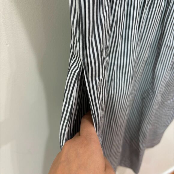 J Crew Striped Cotton Dress Size 2 Gray White Classic Preppy - Picture 6 of 11